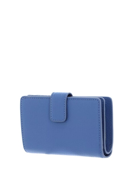 METALLIC SOFT Portefeuille en cuir textur&eacute; bleu - Portefeuilles Femme