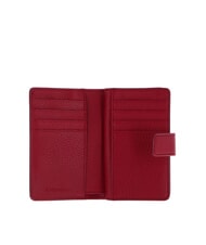 COCCINELLE METALLIC SOFT Portefeuille en cuir textur&eacute; sangria - Portefeuilles Femme - 2