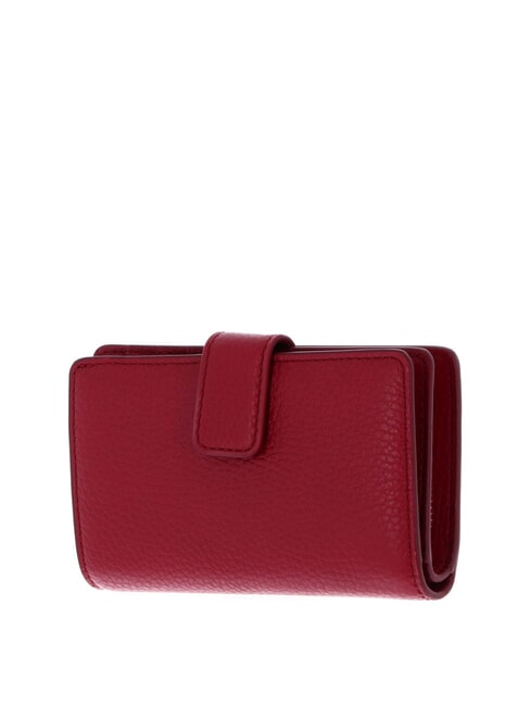 METALLIC SOFT Portefeuille en cuir textur&eacute; sangria - Portefeuilles Femme