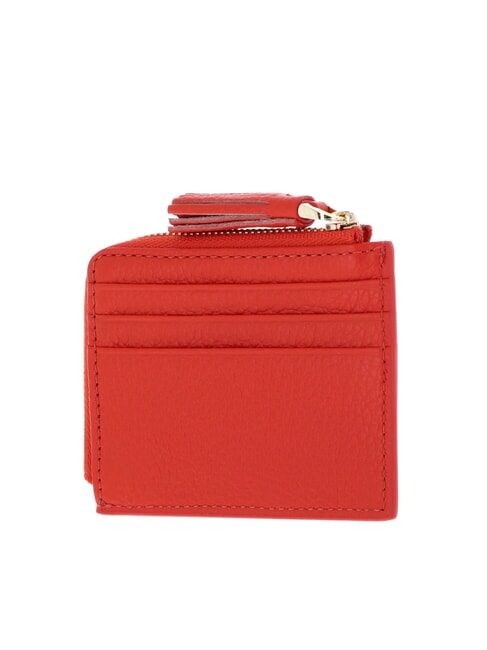 TASSEL Porte-cartes zipp&eacute; en cuir martel&eacute; gazpacho - Portefeuilles Femme