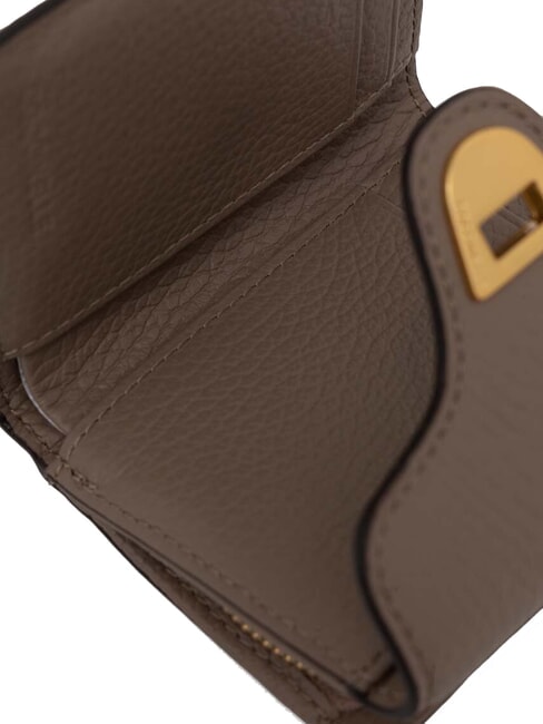 BEAT SOFT Mini portefeuille en cuir taupe chaud - Portefeuilles Femme