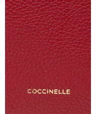 COCCINELLE TEBE Sac &agrave; bandouli&egrave;re en cuir textur&eacute; rubis - Sacs pour Femme - 4