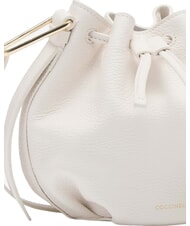 COCCINELLE MALORY  Mini seau en cuir blanc - Sacs pour Femme - 3