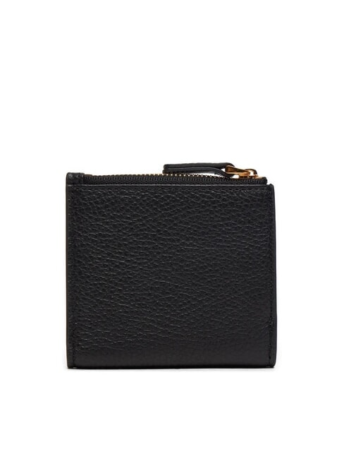 DEW Portefeuille compact en cuir martel&eacute; Noir - Portefeuilles Femme