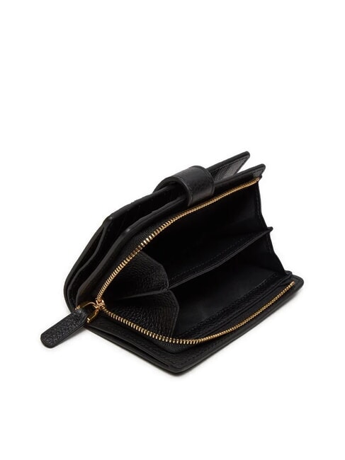 DEW Portefeuille moyen en cuir martel&eacute; Noir - Portefeuilles Femme