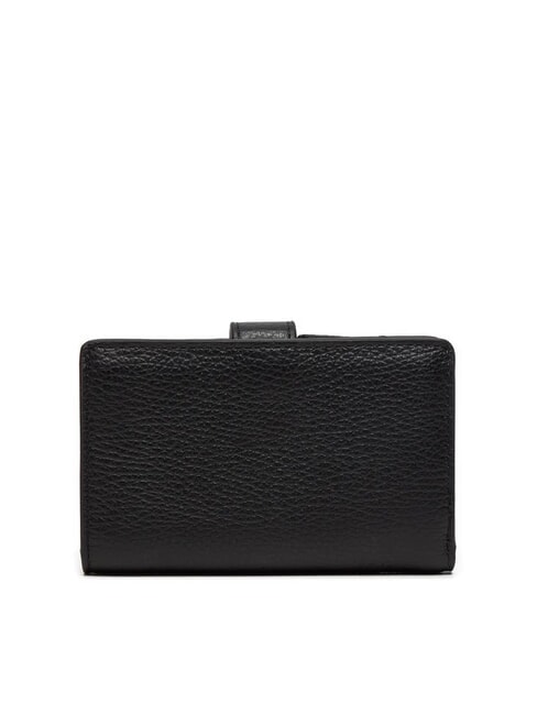 DEW Portefeuille moyen en cuir martel&eacute; Noir - Portefeuilles Femme