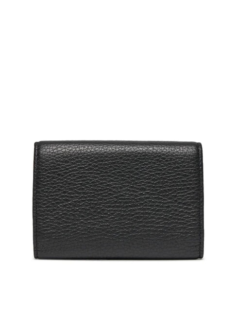 DEW Portefeuille en cuir de taille moyenne avec rabat Noir - Portefeuilles Femme