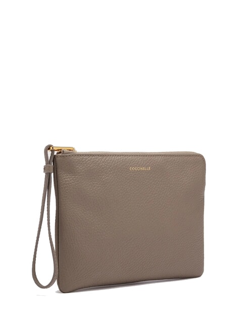 ALIAS Pochette en cuir taupe chaud - Sacs pour Femme