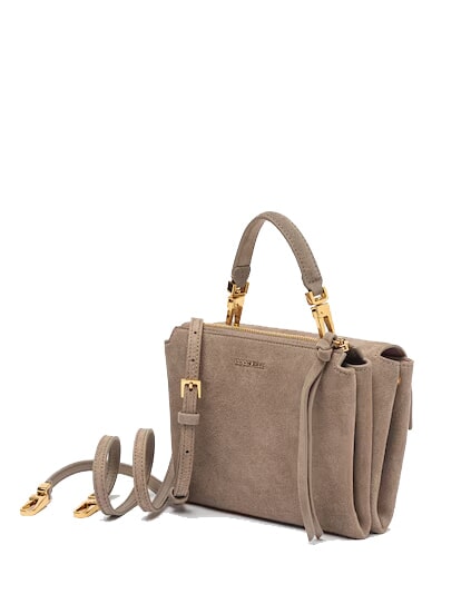 ARLETTIS SUEDE DROPLET Mini sac en cuir avec bandouli&egrave;re taupe chaud - Sacs pour Femme