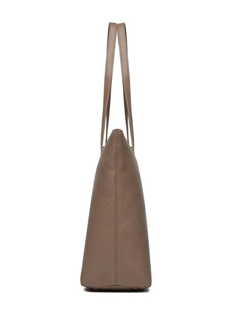 GLEEN Sac shopping en cuir taupe chaud - Sacs pour Femme
