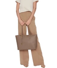 COCCINELLE GLEEN Sac shopping en cuir taupe chaud - Sacs pour Femme - 5
