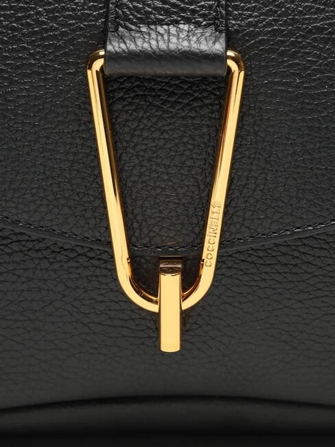 HIMMA Sac bandouli&egrave;re en cuir martel&eacute; Noir - Sacs pour Femme