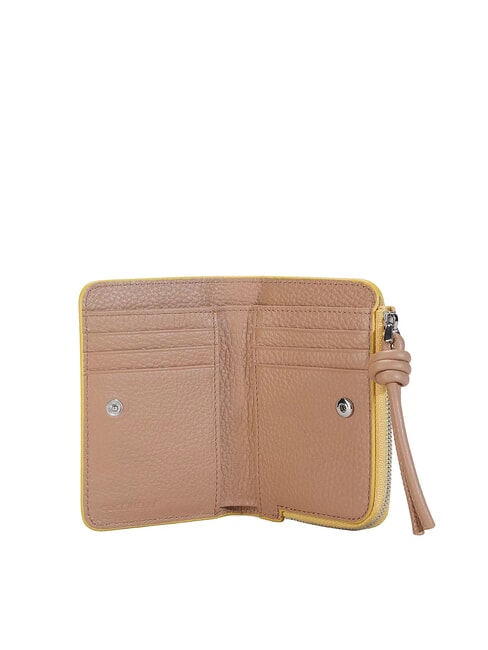 MYRTHA MAXI LOG Portefeuille en cuir &agrave; fermeture &eacute;clair de taille moyenne pi poudr&eacute; / taupe - Portefeuilles Femme