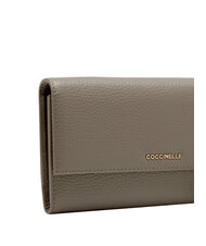 COCCINELLE METALLIC SOFT Pochette en cuir avec bandouli&egrave;re taupe chaud - Sacs pour Femme - 3
