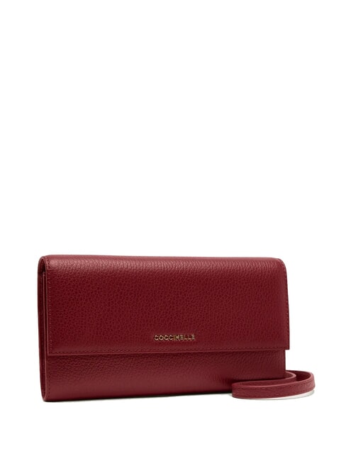 METALLIC SOFT Pochette en cuir avec bandouli&egrave;re Brandy - Sacs pour Femme