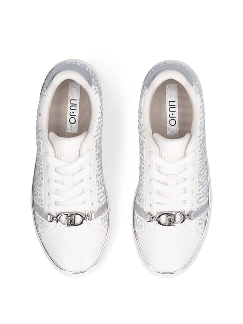 KIKI 01 Baskets avec logo enti&egrave;rement en strass blanche - Chaussures Femme