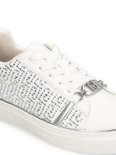 KIKI 01 Baskets avec logo enti&egrave;rement en strass blanche - Chaussures Femme