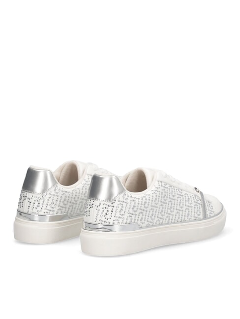 KIKI 01 Baskets avec logo enti&egrave;rement en strass blanche - Chaussures Femme