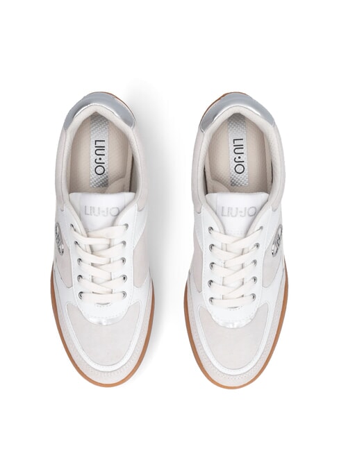 LEWIS 01 Baskets avec logo en m&eacute;tal blanche - Chaussures Femme