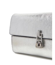 COCCINELLE MAGIE 2NITE SMOOTH Pochette en cuir m&eacute;tallis&eacute; ARGENT - Sacs pour Femme - 3