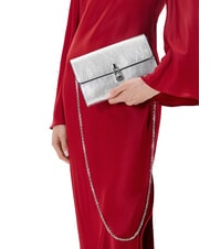 COCCINELLE MAGIE 2NITE SMOOTH Pochette en cuir m&eacute;tallis&eacute; ARGENT - Sacs pour Femme - 4