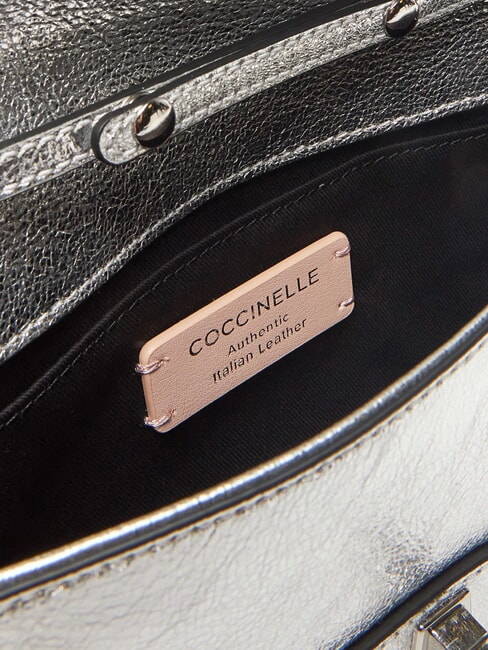 MAGIE 2NITE SMOOTH Pochette en cuir m&eacute;tallis&eacute; ARGENT - Sacs pour Femme