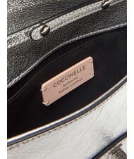 COCCINELLE MAGIE 2NITE SMOOTH Pochette en cuir m&eacute;tallis&eacute; ARGENT - Sacs pour Femme - 6
