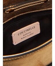 COCCINELLE MAGIE 2NITE SMOOTH Pochette en cuir m&eacute;tallis&eacute; d'or - Sacs pour Femme - 5