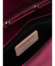 COCCINELLE MAGIE 2NITE SMOOTH Pochette en cuir m&eacute;tallis&eacute; sangria - Sacs pour Femme - 6