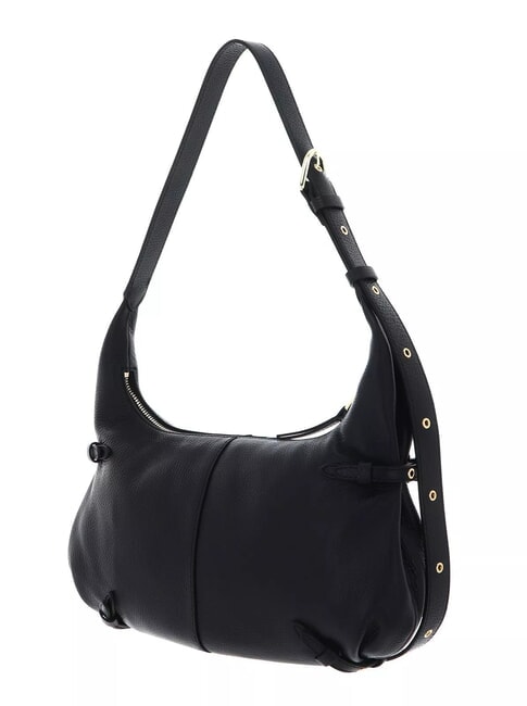 ABIGAIL Sac bandouli&egrave;re en cuir martel&eacute; Noir - Sacs pour Femme