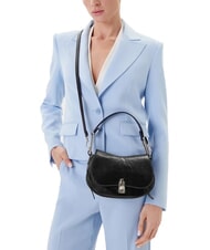 COCCINELLE MAGIE WRINKLED Sac bandouli&egrave;re en cuir avec rabat Noir - Sacs pour Femme - 5