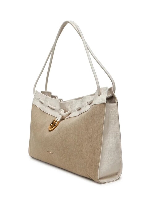 ISABELA CANVAS sac hobo en toile et cuir naturel/blanc - Sacs pour Femme