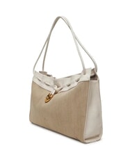 COCCINELLE ISABELA CANVAS sac hobo en toile et cuir naturel/blanc - Sacs pour Femme - 2