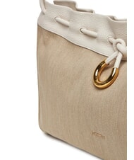 COCCINELLE ISABELA CANVAS sac hobo en toile et cuir naturel/blanc - Sacs pour Femme - 3