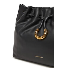 COCCINELLE ISABELA sac seau en cuir Noir - Sacs pour Femme - 3