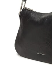 COCCINELLE MAGIE WRINKLED Sac bandouli&egrave;re en cuir avec bandouli&egrave;re Noir - Sacs pour Femme - 3