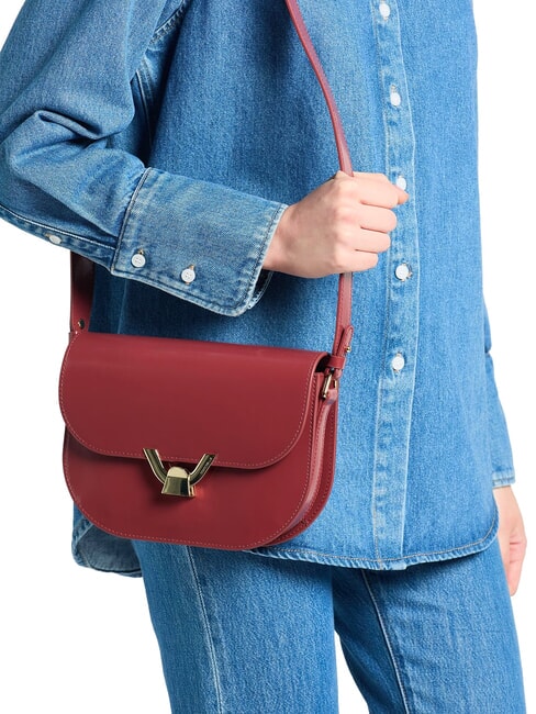 DEW SHINY CALF Sac bandouli&egrave;re en cuir bross&eacute; Brandy - Sacs pour Femme