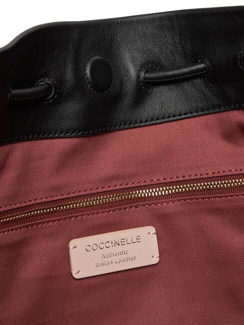 ISABELA sac bandouli&egrave;re en cuir souple Noir - Sacs pour Femme