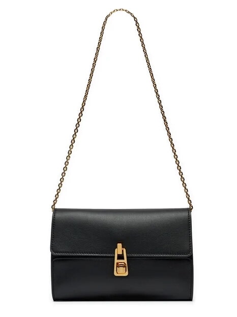 MAGIE 2NITE Pochette en cuir avec bandouli&egrave;re en cha&icirc;ne Noir - Sacs pour Femme