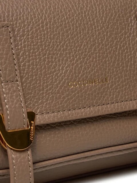 CAMPUS Mini sac bandouli&egrave;re, en cuir taupe chaud - Sacs pour Femme