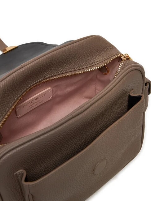 CAMPUS Mini sac bandouli&egrave;re, en cuir taupe chaud - Sacs pour Femme