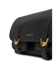 COCCINELLE CAMPUS Sac bandouli&egrave;re en cuir martel&eacute; Noir - Sacs pour Femme - 3