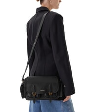 COCCINELLE CAMPUS Sac bandouli&egrave;re en cuir martel&eacute; Noir - Sacs pour Femme - 5