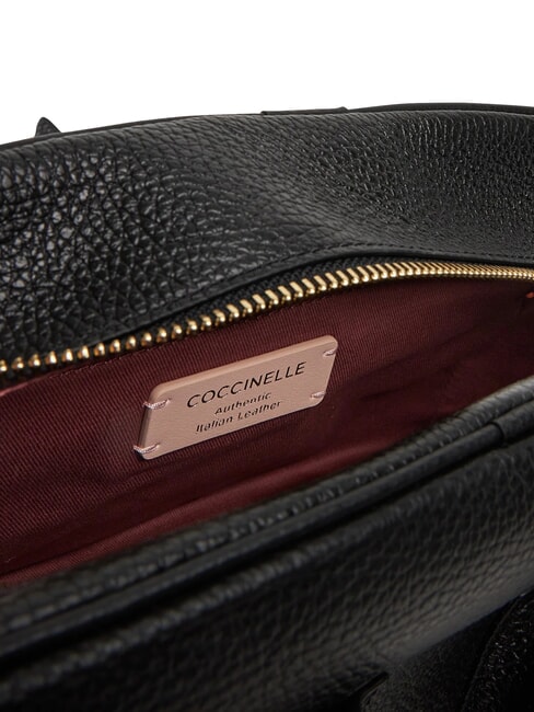 CAMPUS Sac bandouli&egrave;re en cuir martel&eacute; Noir - Sacs pour Femme