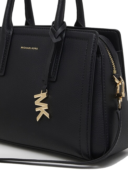 LAILA Sac &agrave; main en cuir avec bandouli&egrave;re noir - Sacs pour Femme