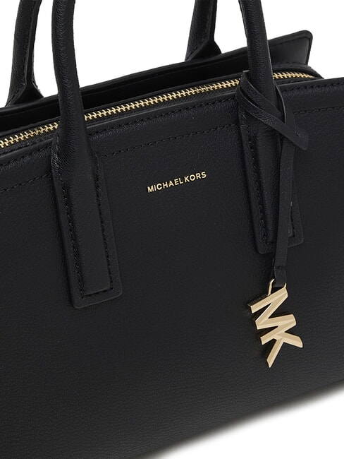 LAILA Sac &agrave; main en cuir avec bandouli&egrave;re noir - Sacs pour Femme