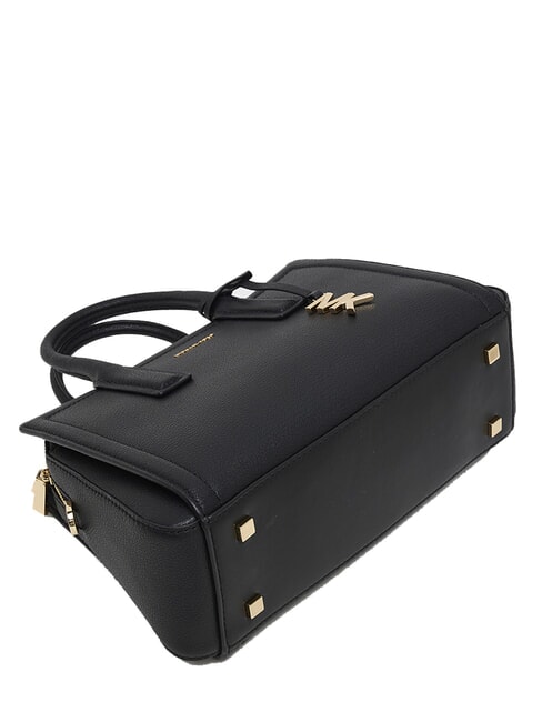 LAILA Sac &agrave; main en cuir avec bandouli&egrave;re noir - Sacs pour Femme