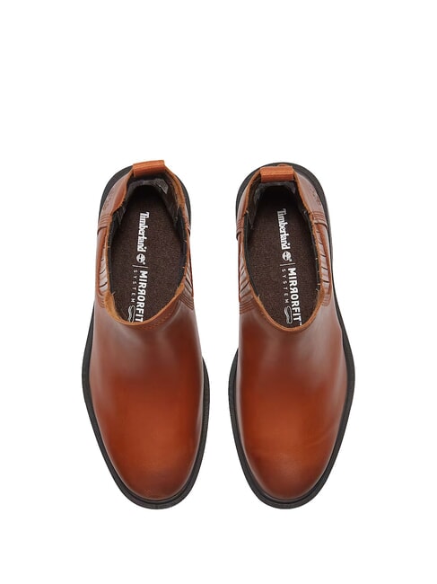 BRIMFIELD bottines basses en cuir brun moyen f grain avec brun fonc&eacute; - Chaussures Femme