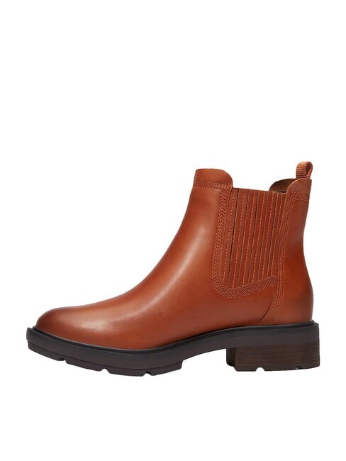 BRIMFIELD bottines basses en cuir brun moyen f grain avec brun fonc&eacute; - Chaussures Femme