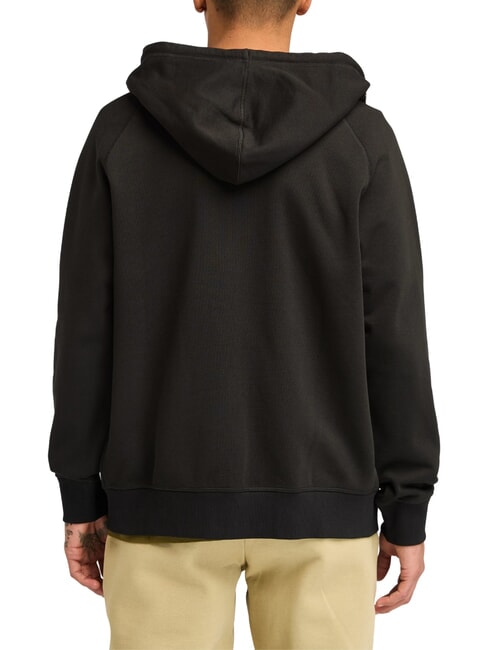 E-R BASIC Sweat avec zip et capuche noir/chauss&eacute;e - Pulls molletonn&eacute;s